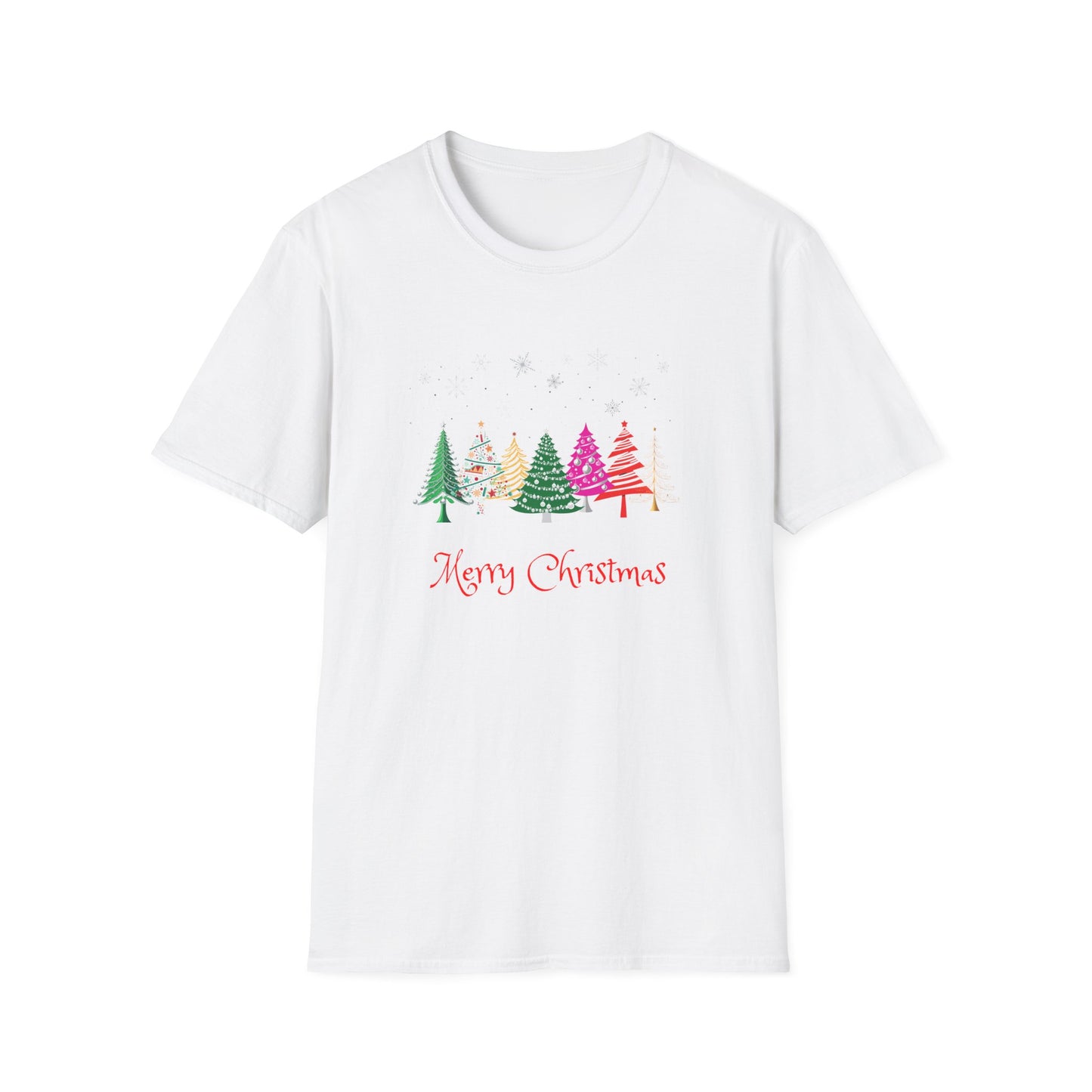 Colourful Christmas Trees - Unisex Softstyle T-Shirt