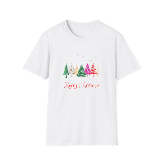 Colourful Christmas Trees - Unisex Softstyle T-Shirt