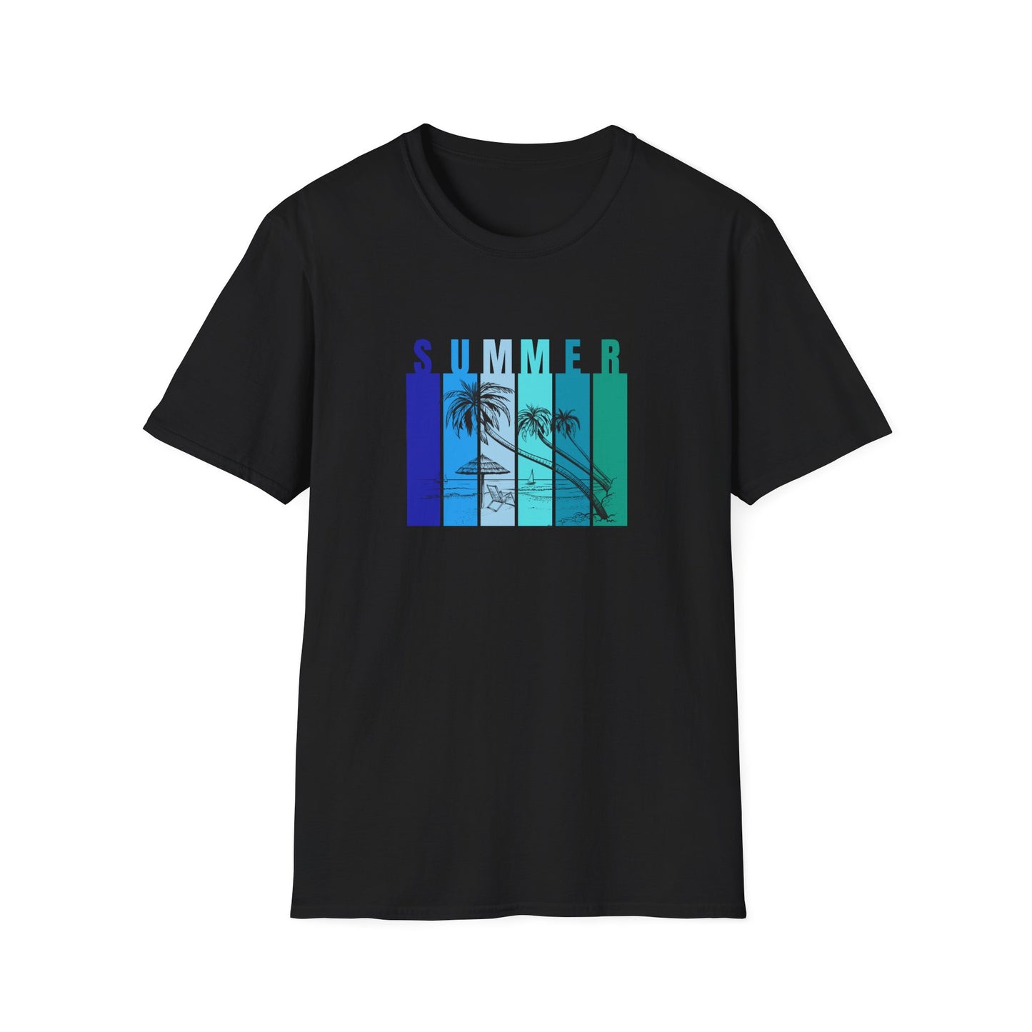 Summer (blue bars) - Unisex Softstyle T-Shirt