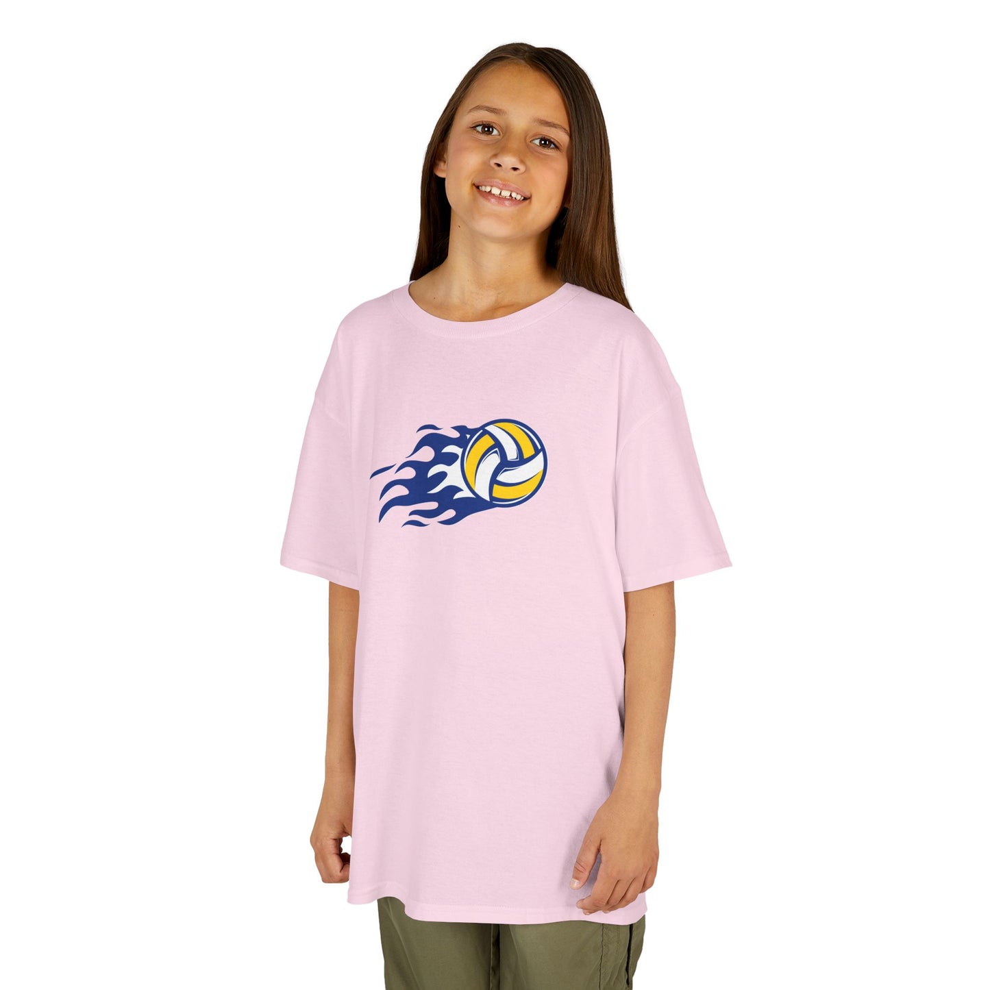 Volleyball Flame - blue/yellow - Kids Heavy Cotton™ Tee
