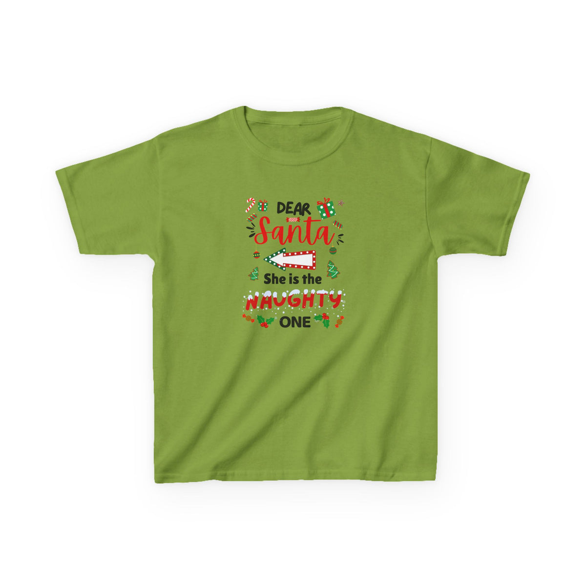 Dear Santa, She is the Naughty One - Youth/Kids Heavy Cotton Tee