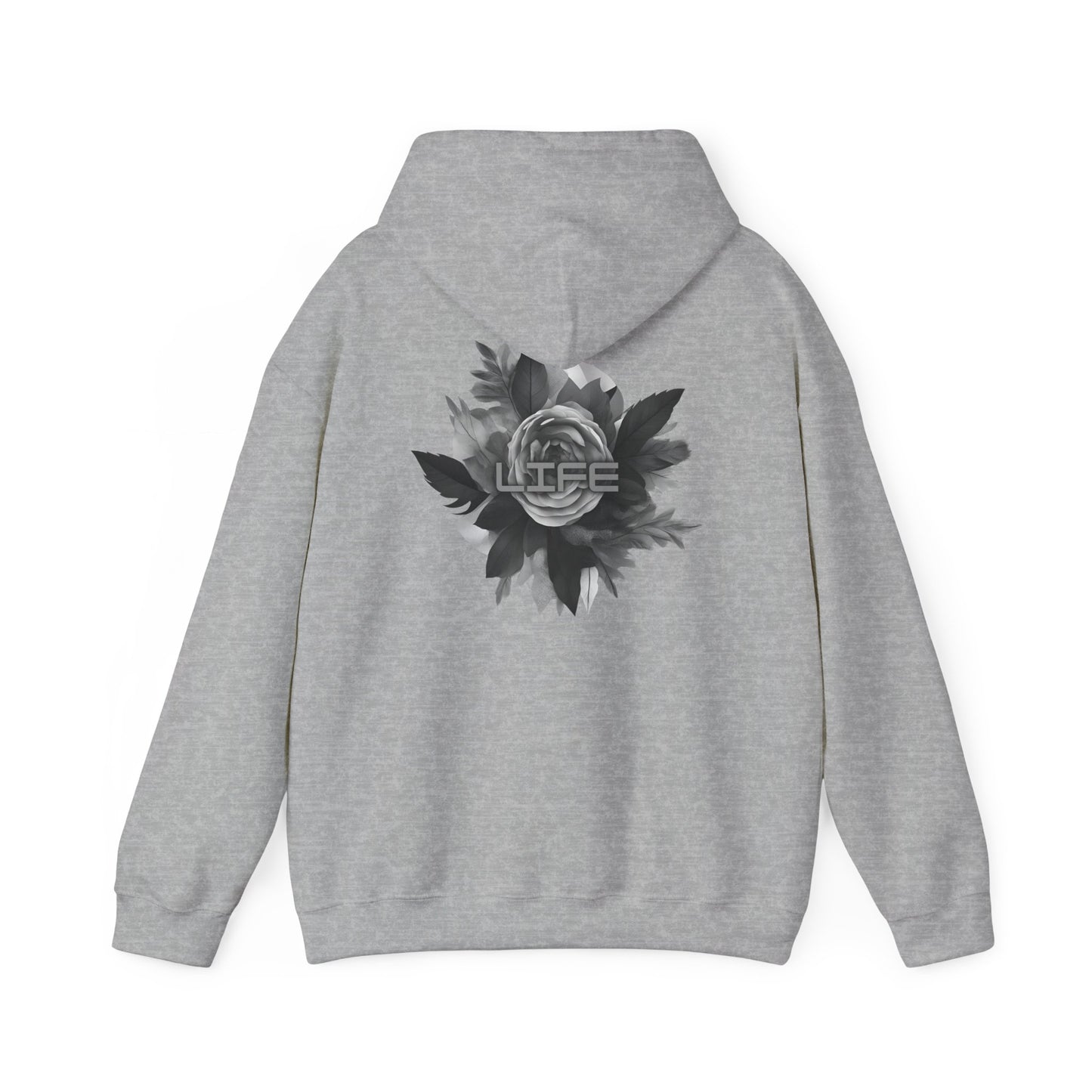 Life (printed on back) - Statement Graphic - Unisex Heavy Blend™ Hooded Sweatshirt