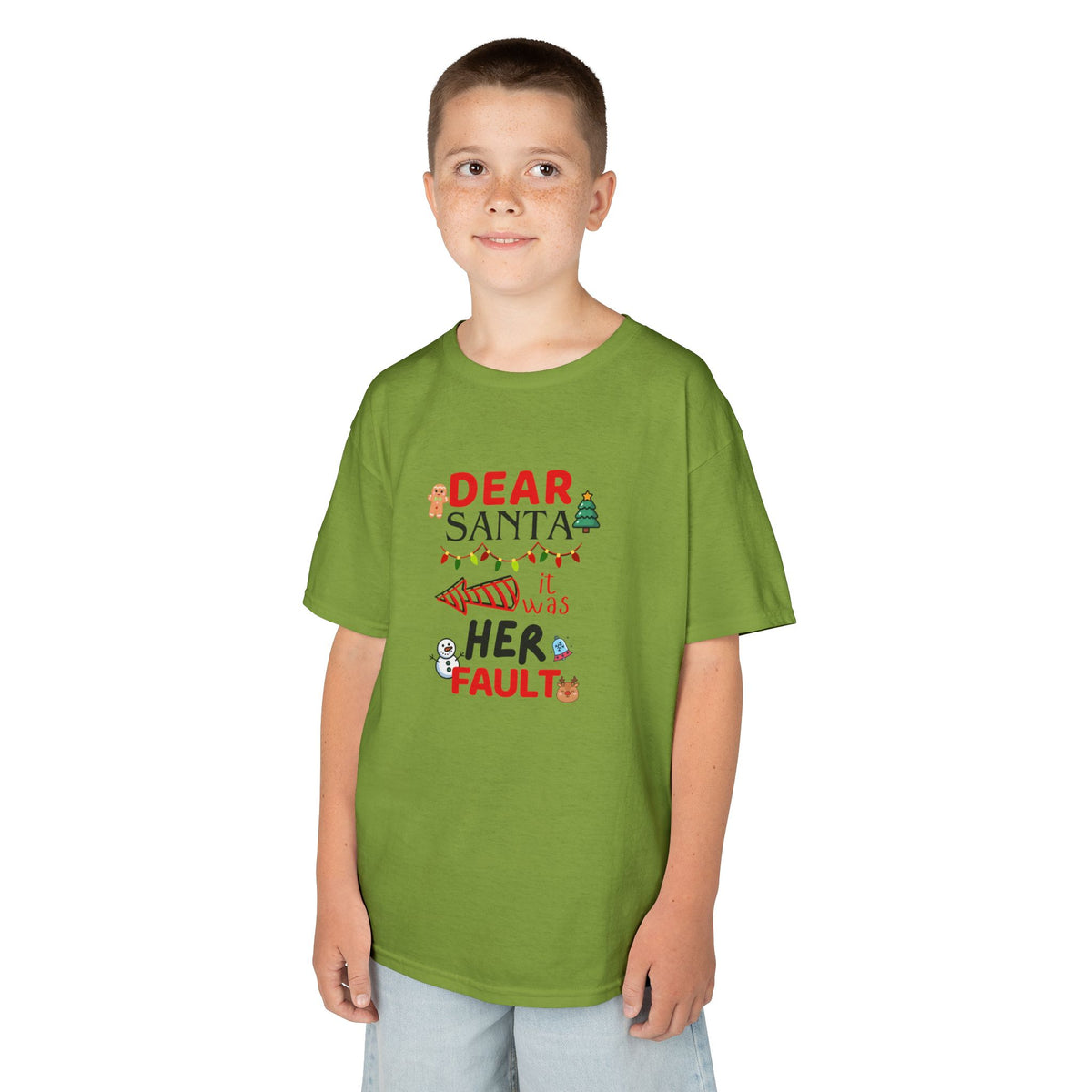 Dear Santa, it was Her Fault - Youth/Kids Heavy Cotton Tee