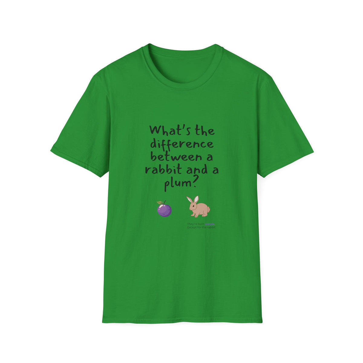 Rabbit and Plum joke - Unisex Softstyle T-Shirt