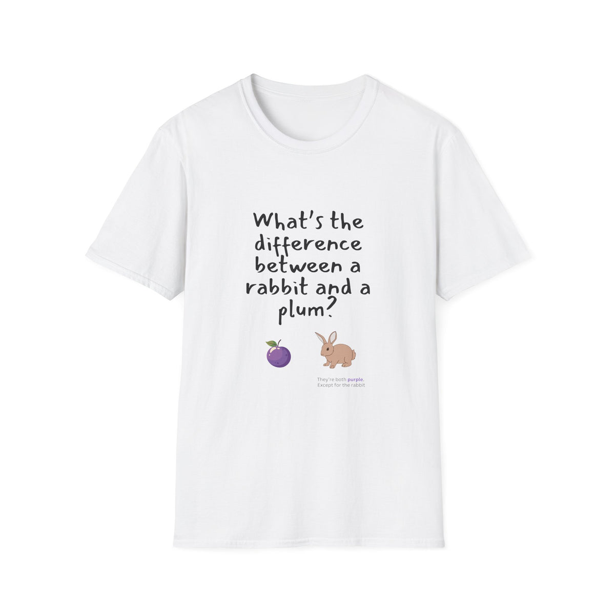 Rabbit and Plum joke - Unisex Softstyle T-Shirt