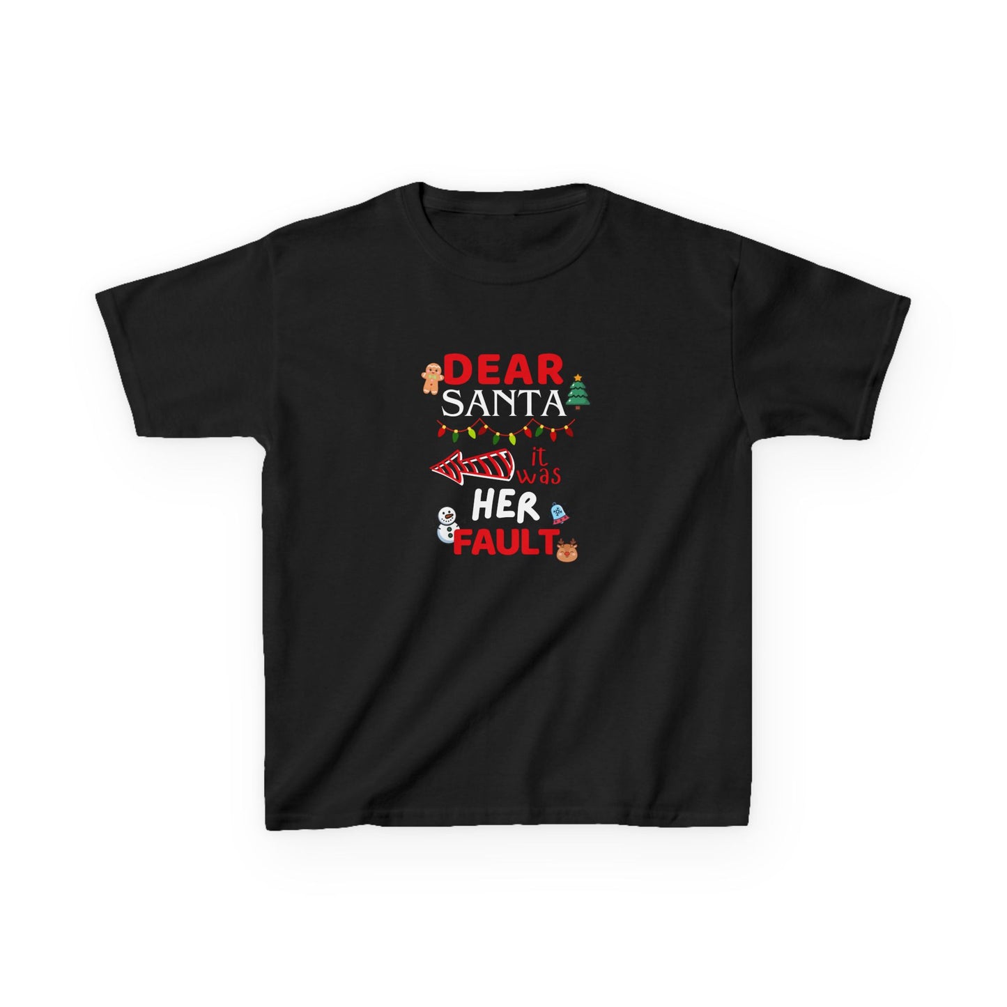 Dear Santa, it was Her Fault - Youth/Kids Heavy Cotton Tee