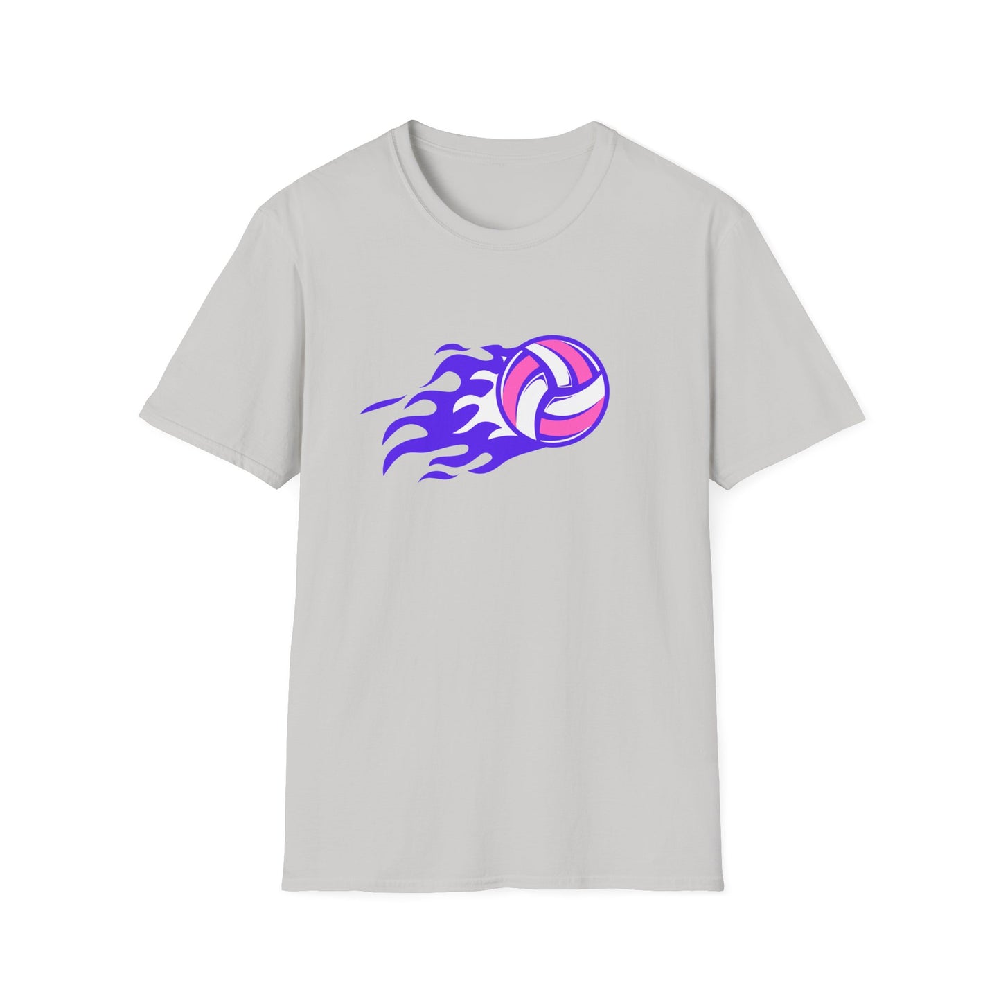 Volleyball Flame (purple) - Unisex Softstyle T-Shirt