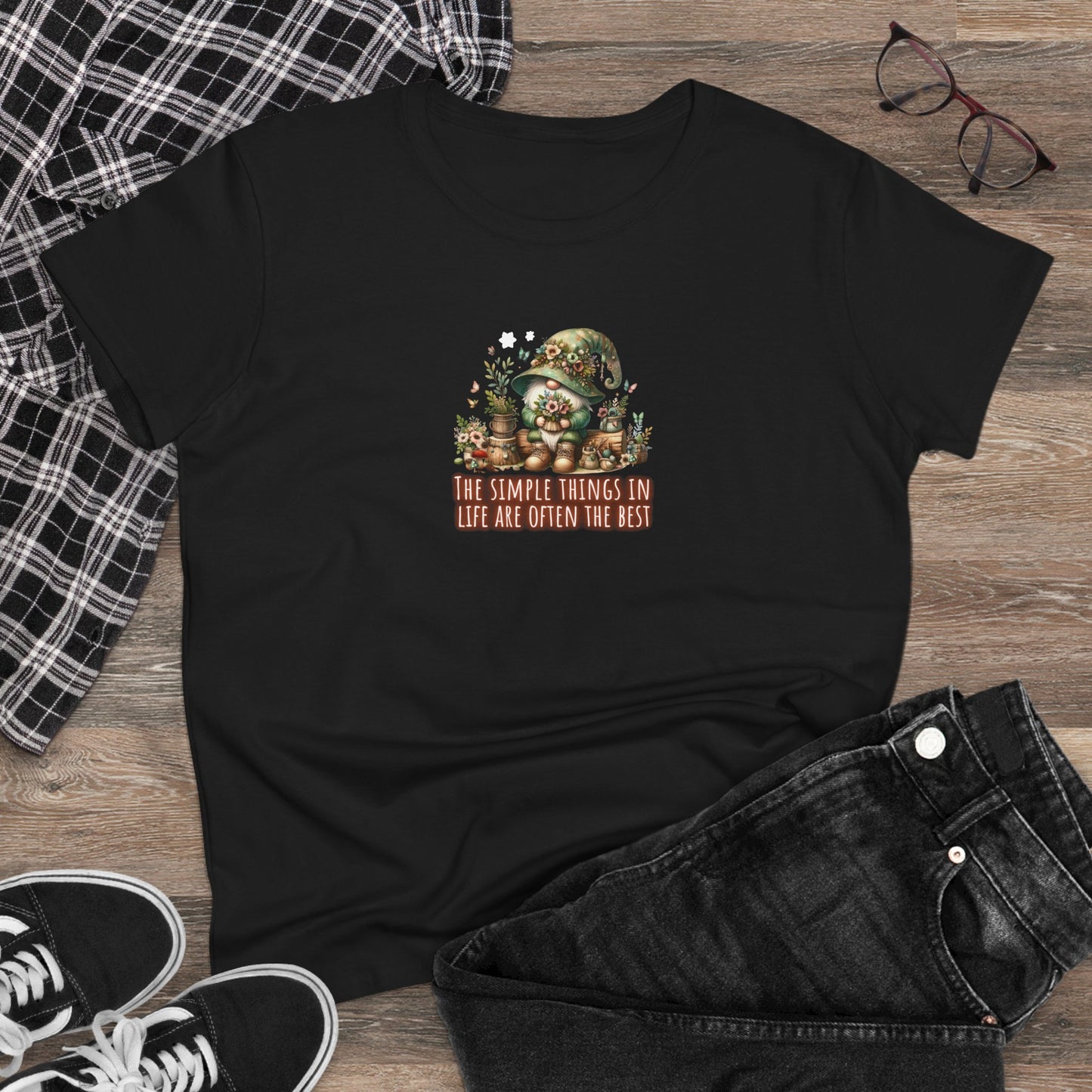 Simple things in life are often the best - Gnomes - Women's Midweight Cotton Tee