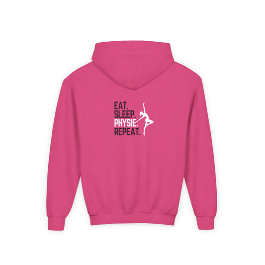 Eat Sleep Physie Repeat (printed on back) - Youth Heavy Blend Hoodie